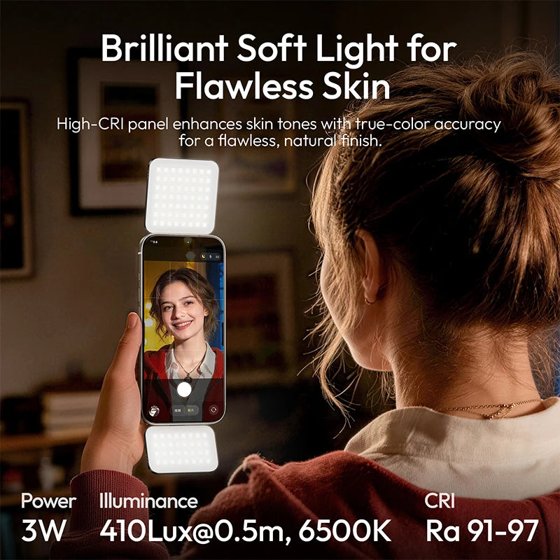Ulanzi GL01 Magnetic Dual-Side Fill Light for Selfies & Video