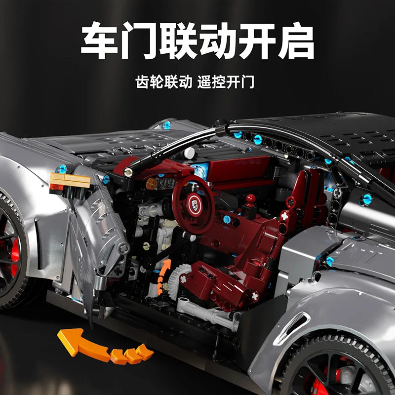 T5026 High-Tech 3389-Piece Racing Car Model Building Blocks
