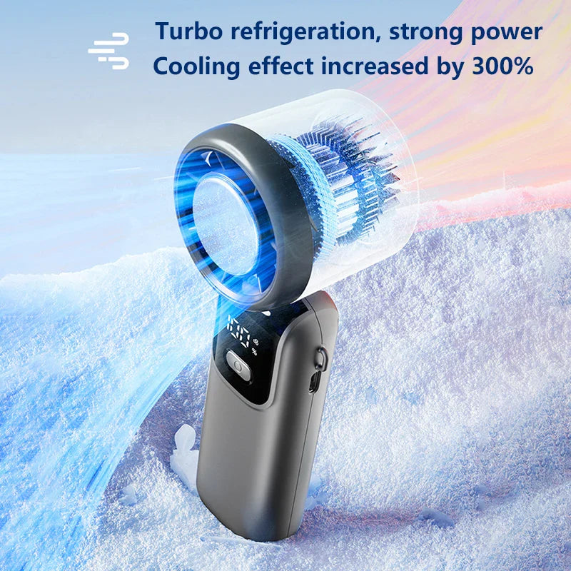 Compact Portable Cooling Handheld Fan - Turbo Neck Fan with USB