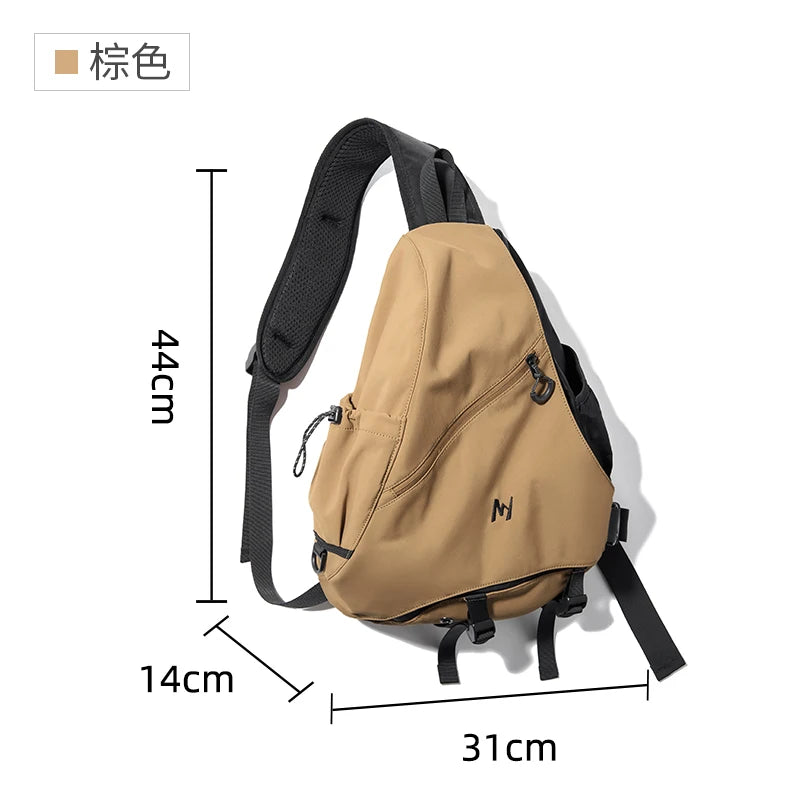 MOYYI Men's Waterproof Crossbody Bag - Versatile Fashion Chest Bag