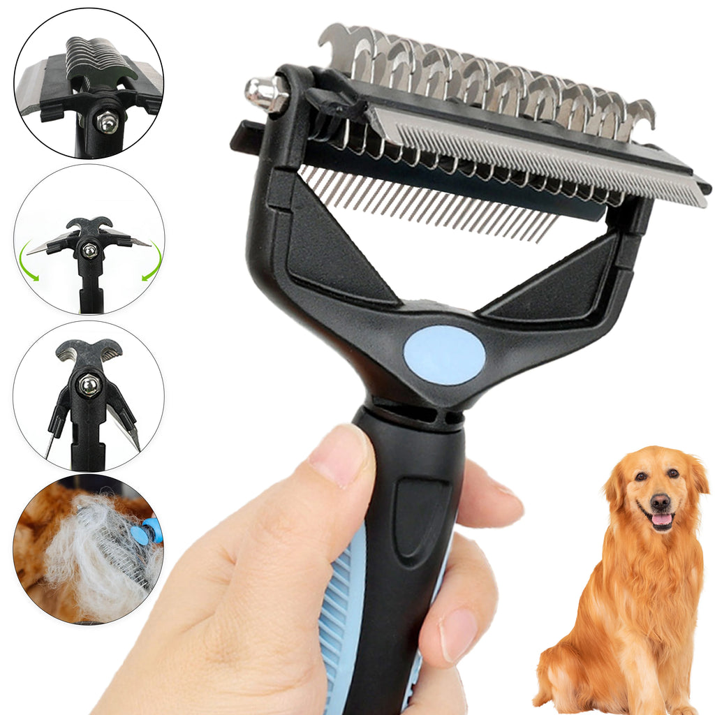 3-in-1 Pet Deshedding Brush & Fur Remover for Dogs and Cats