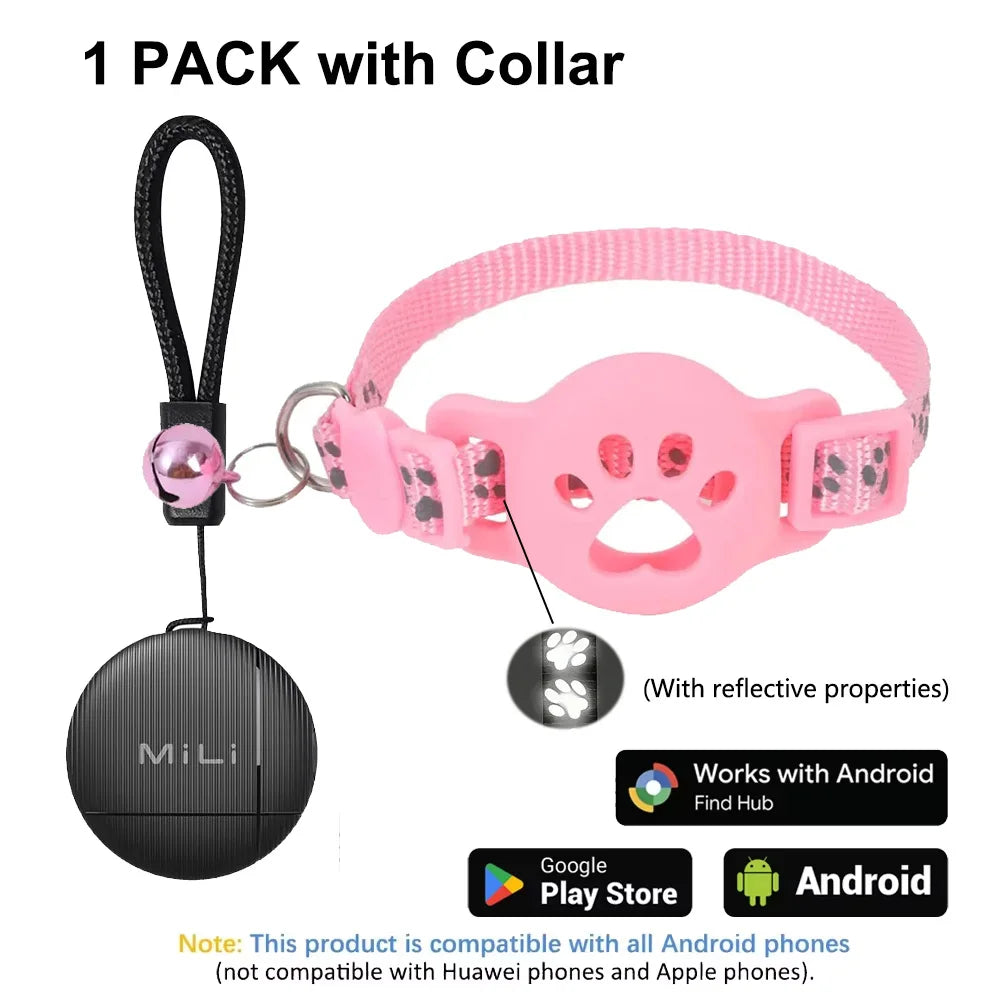 MiLi Pet Tracker Tag with Adjustable Cat Collar | GPS Locator