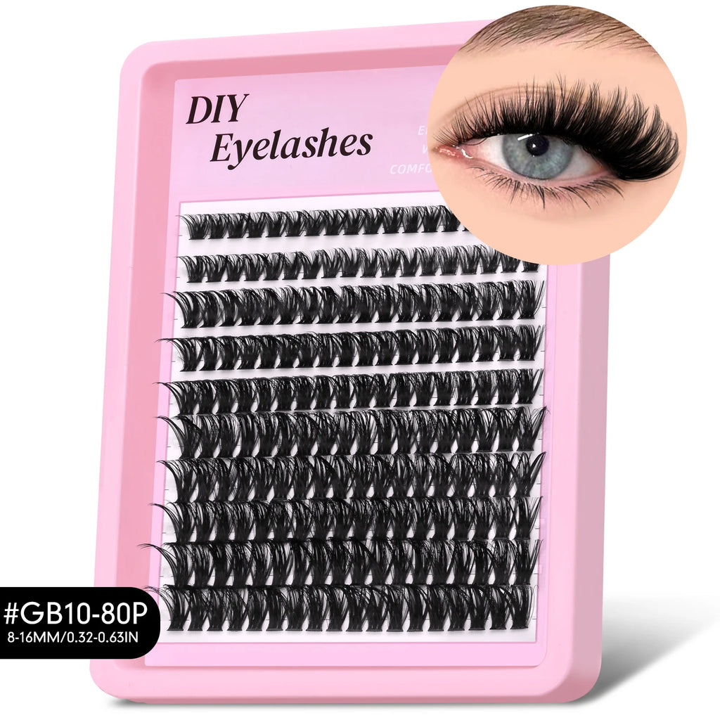 GROINNEYA 510pcs D Curl Fluffy Lashes – 6 Styles, 8-16mm Wispy Extensions