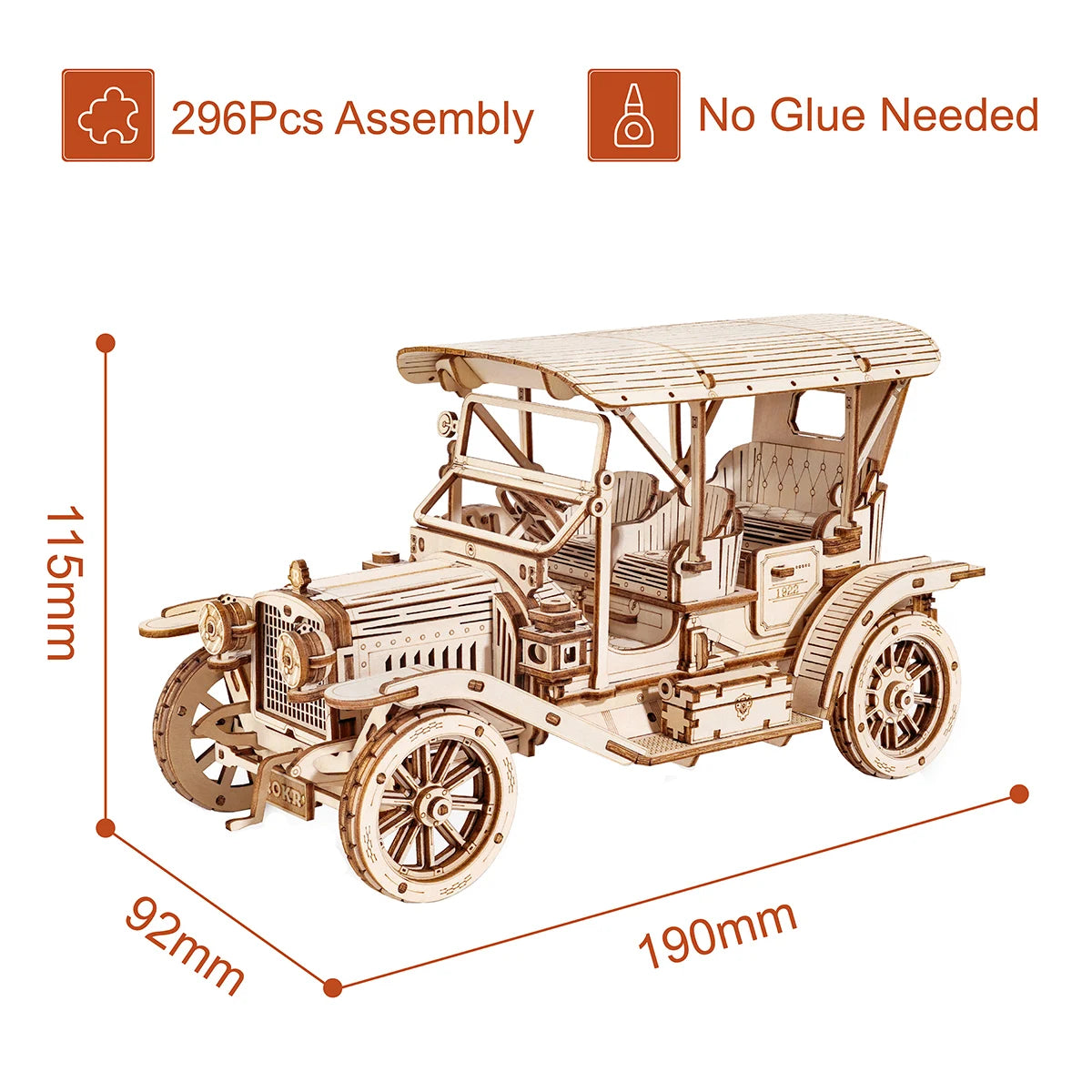 Robotime 3D Wooden Classic Car Model Building Kit - Vintage Design