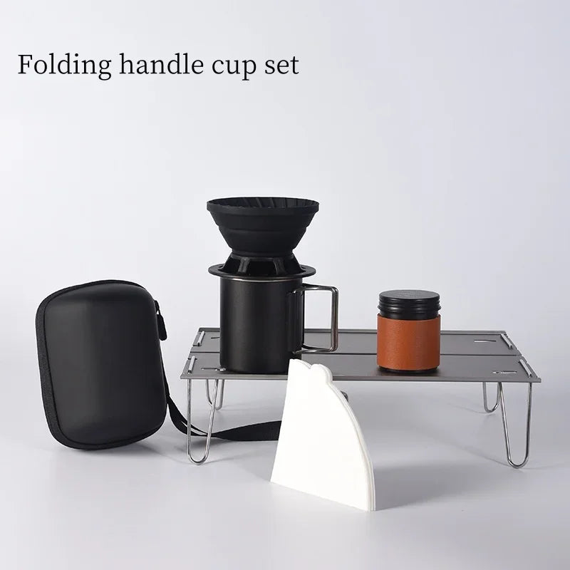 Portable Travel Coffee Maker Set - Compact Silicone Dripper & Cups