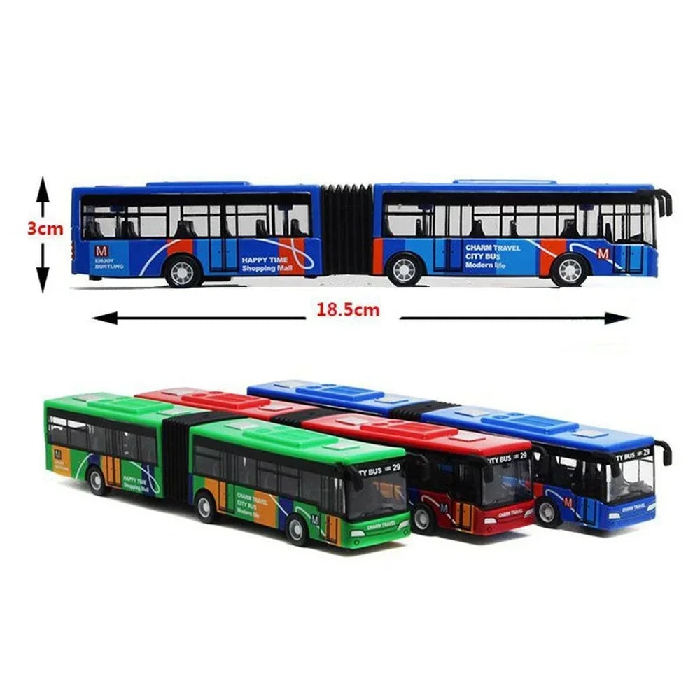 1/64 Diecast City Bus Toy - Pull Back Action Educational Gift