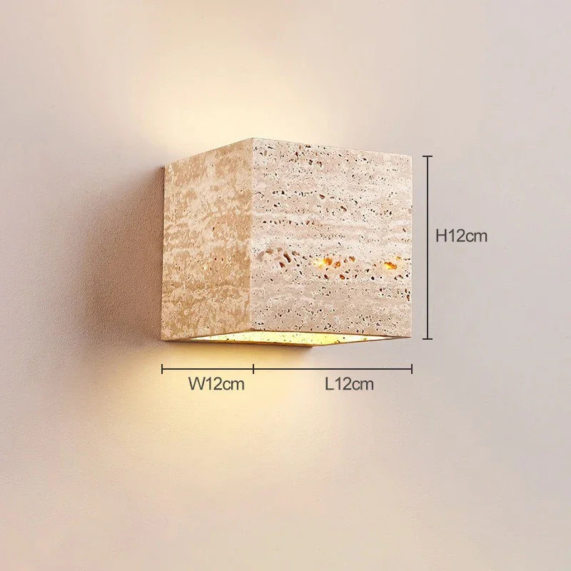 Elegant Wabi Sabi Yellow Marble LED Wall Lamp for Modern Interiors