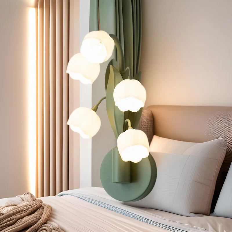 Green Metal Wall Lamp with Adjustable 3-Color LED Lighting