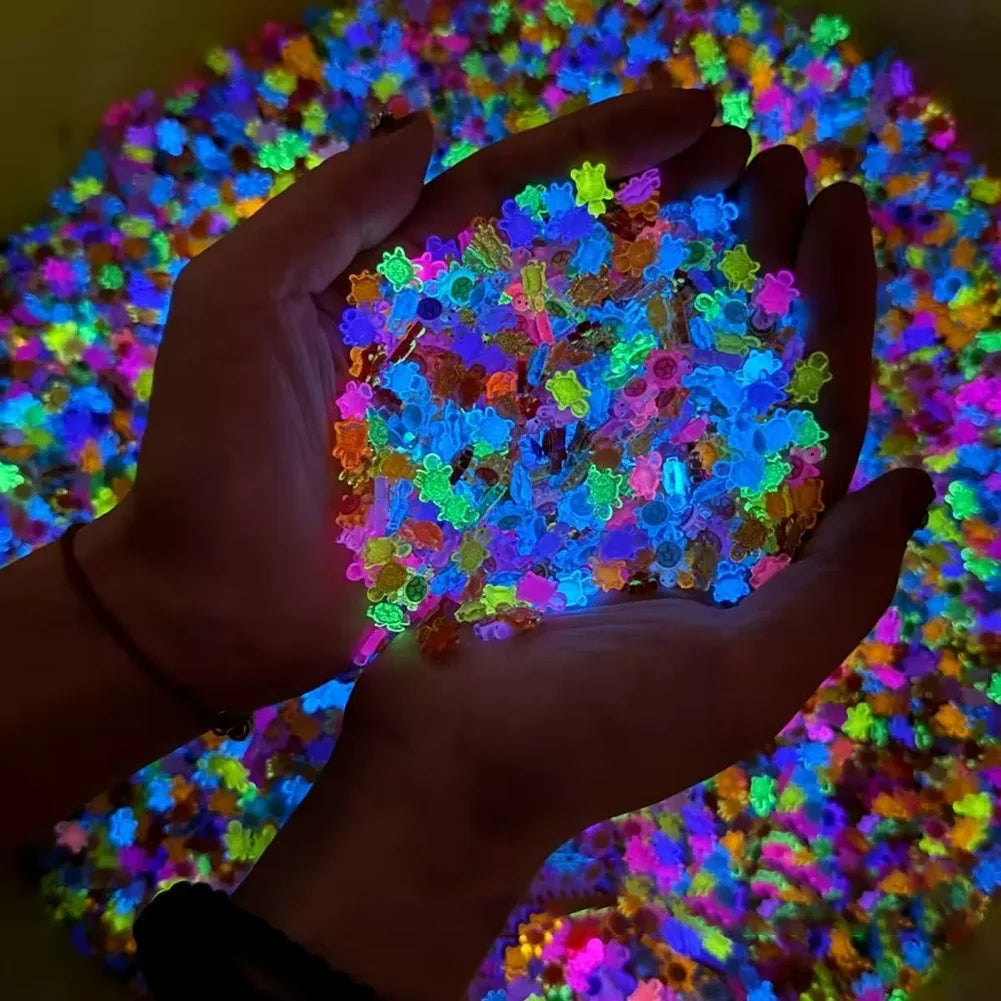 Vibrant Mini Resin Turtles - Glow in the Dark Figurines for Decor