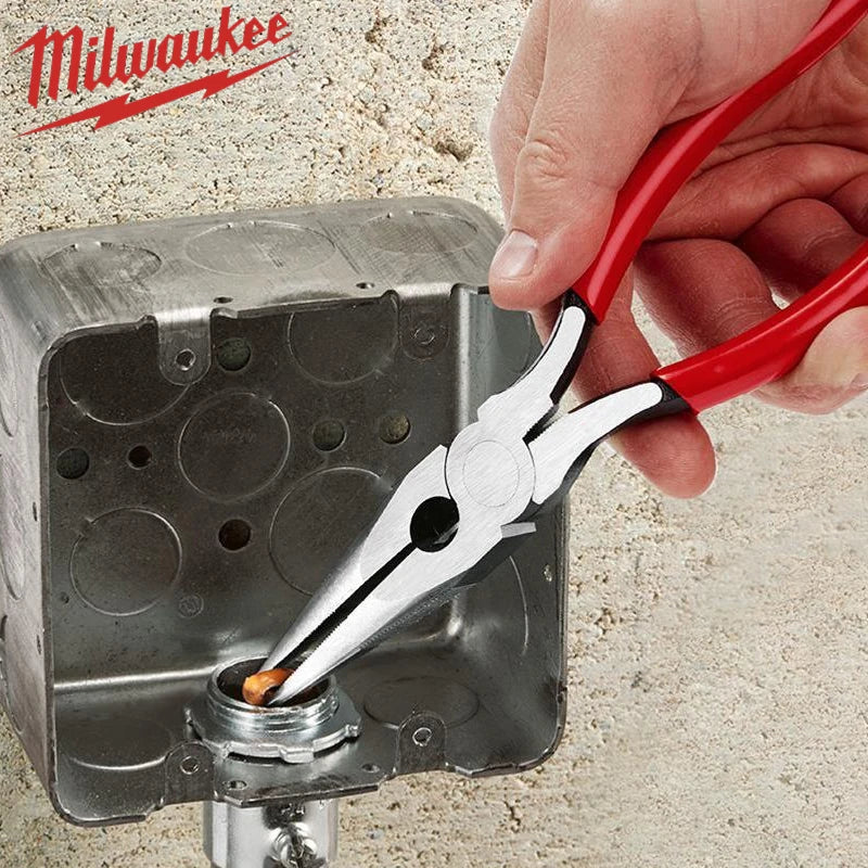 Milwaukee 8-Inch Long Nose Pliers - Multi-Purpose Wire Stripping Tool