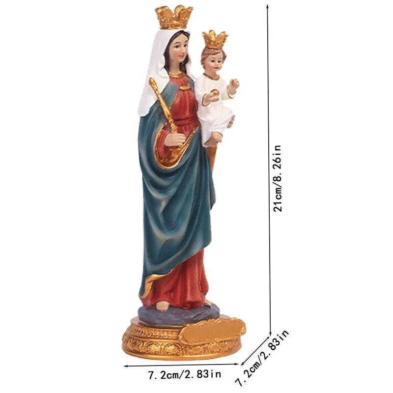 Elegant Virgin Mary & Jesus Resin Statue | Artful Religious Decor