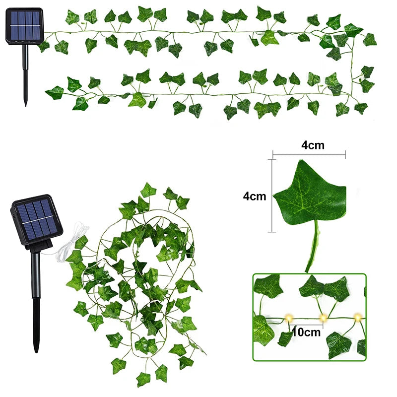 Solar Rattan String Lights - 8 Mode Fairy Lamp for Outdoor Décor