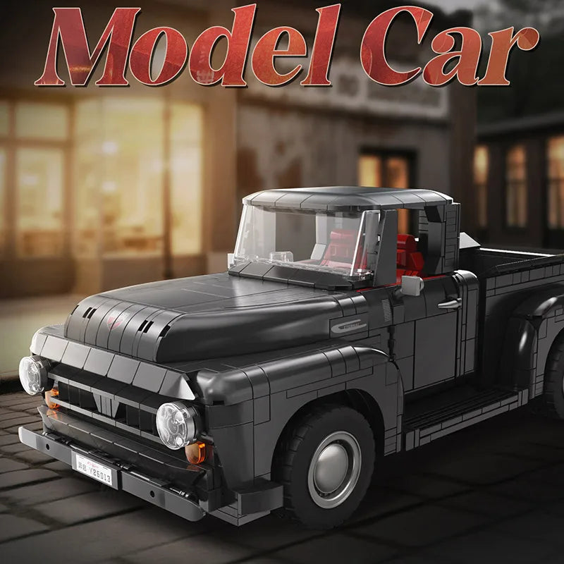 MOULD KING 1953 F100 Pickup Truck Building Blocks Model - Retro Toy