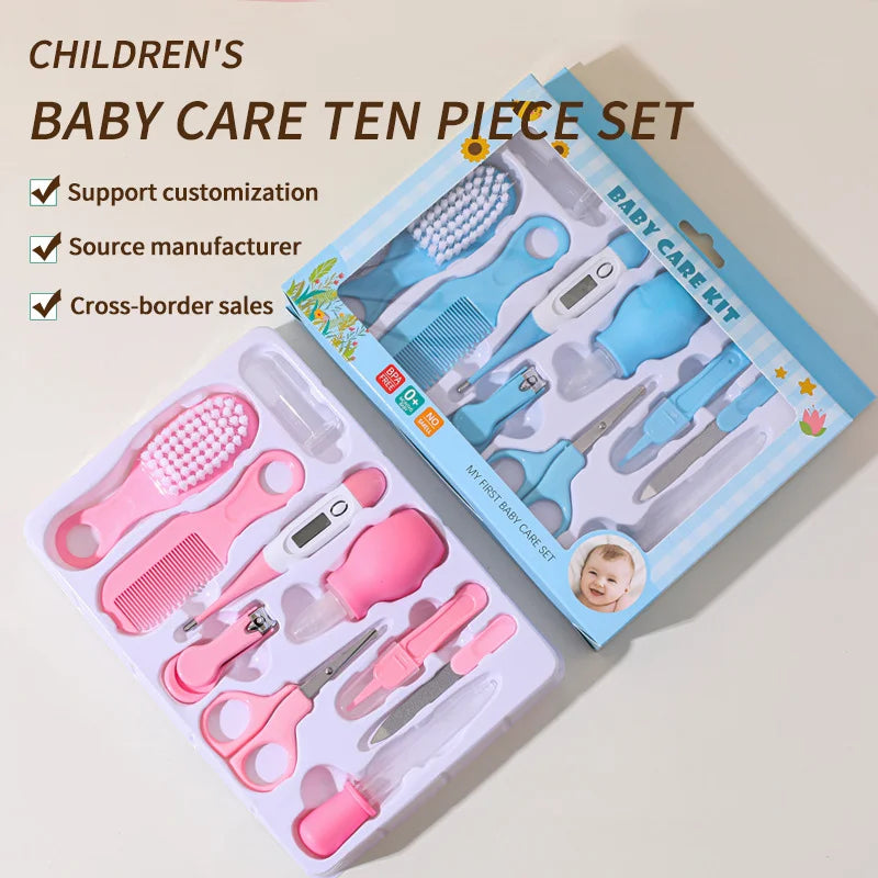 7-in-1 Baby Care Kit: Newborn Grooming Set for Infants - Pink/Blue
