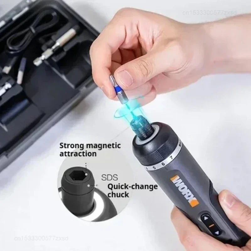 Worx 4V Cordless Mini Electric Screwdriver Set with 30 Bits