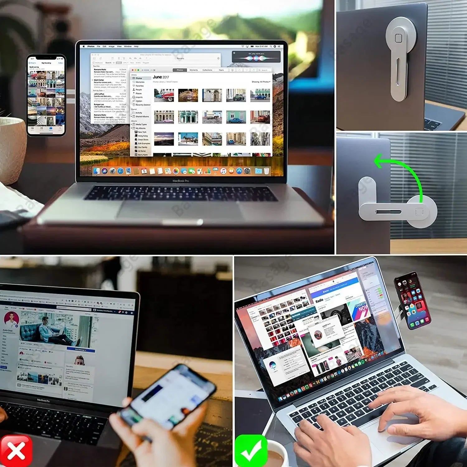 Universal Magnetic Phone Holder for Monitors – Slim & Foldable Design