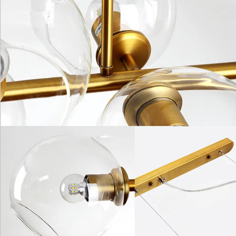8-Light Modern Bubble Chandelier - Elegant Glass Pendant Light