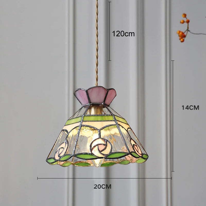 Vintage Pendant Lamp - Colorful Glass Chandelier for Home Decor