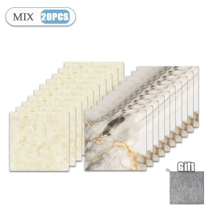 Thickened Self-Adhesive Marble Tile Stickers - Waterproof & Durable