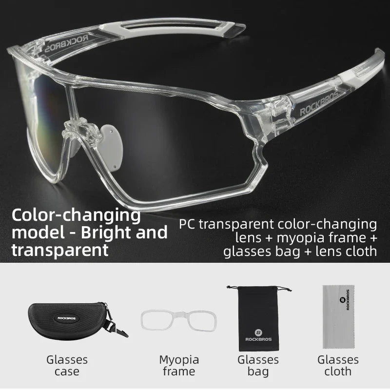 ROCKBROS Photochromic Cycling Glasses - UV400 Protection & Comfort