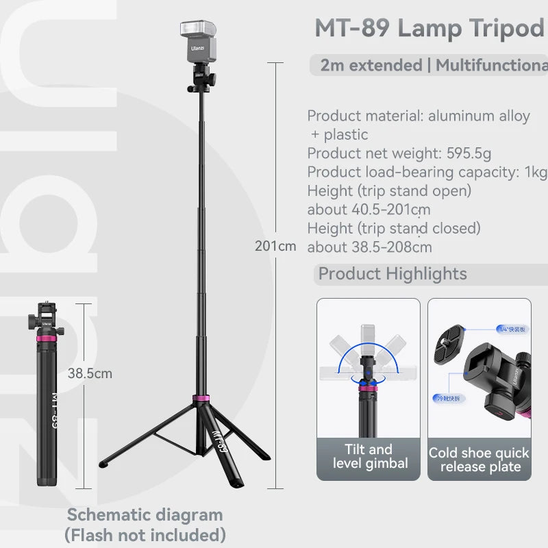 Ulanzi MT-79 Portable 2M Tripod for Camera & Fill Light