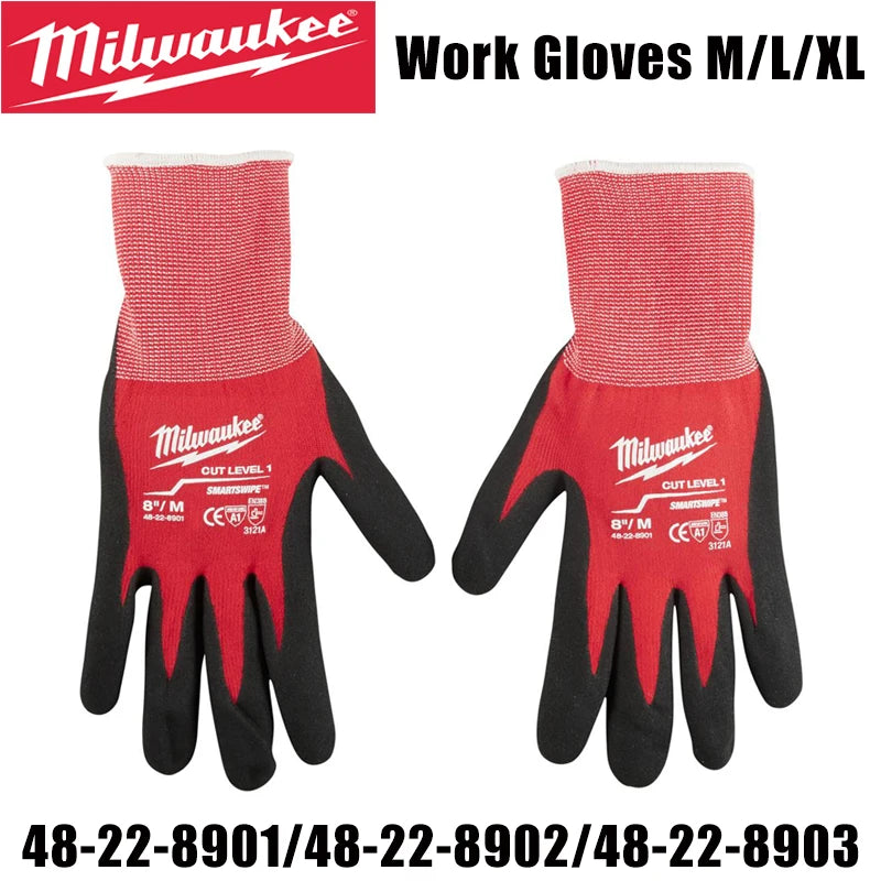 Milwaukee Cut Resistant Nitrile Work Gloves - Touchscreen Compatible
