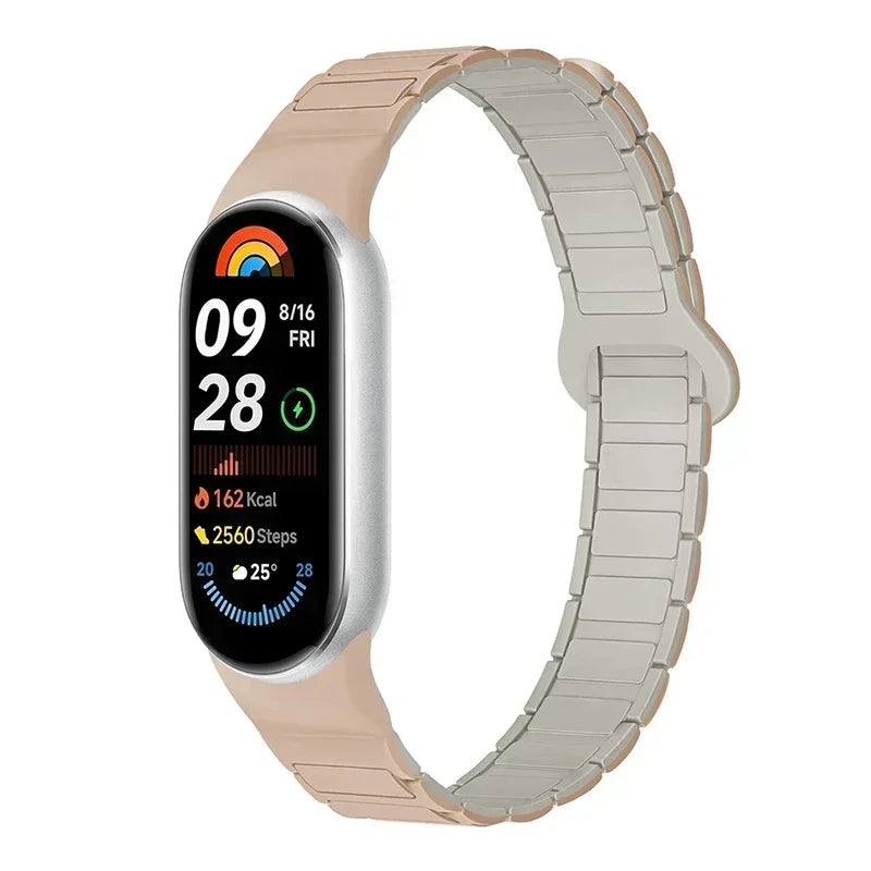 Premium Two-Tone Silicone Sports Watchband for Xiaomi Mi Band 8/9/10