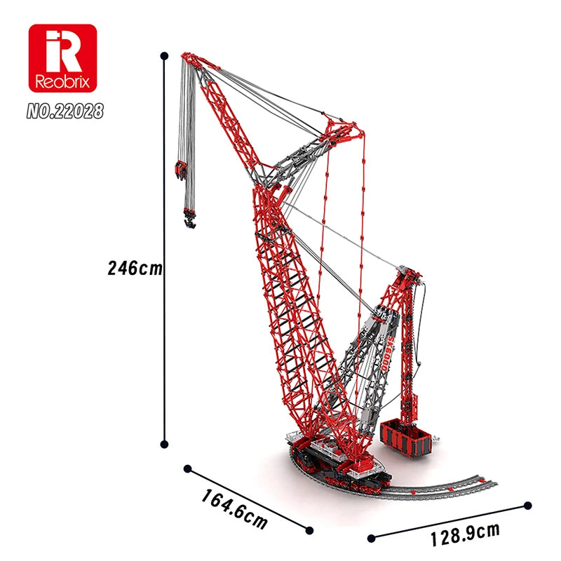Reobrix 22028 Remote Control Heavy Ring Crane Building Blocks - 7477 Pieces