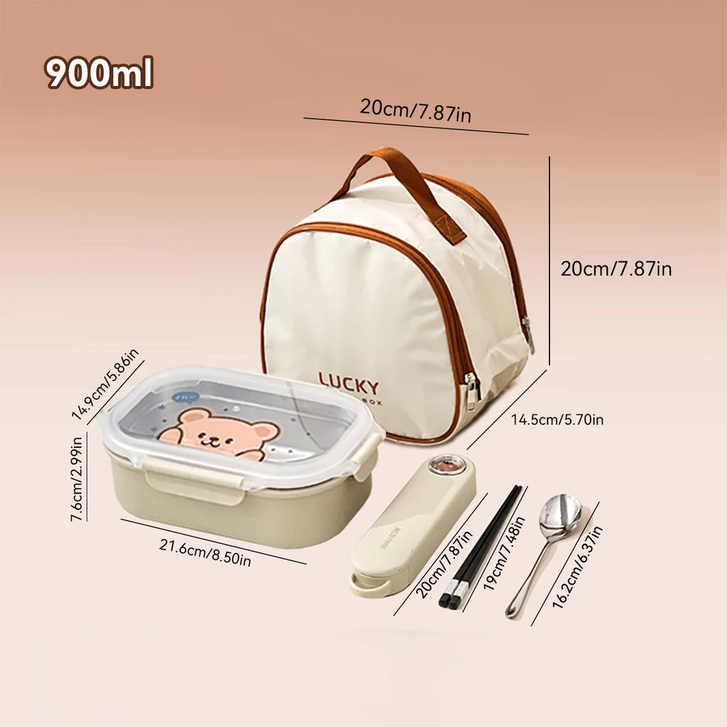 900ml Stainless Steel Leak-proof Lunch Box – Eco-Friendly & Microwave Safe