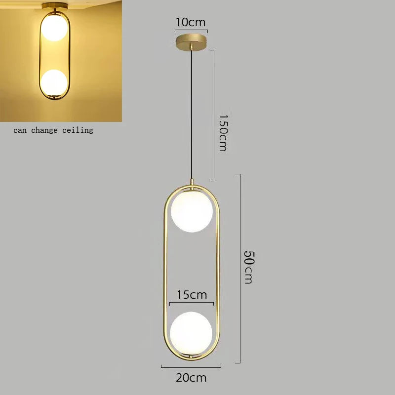 Modern Glass Ball Pendant Light for Dining & Kitchen - Ramalho