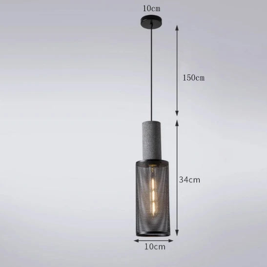 Vintage Industrial Cement Pendant Light - E27 LED Chandelier