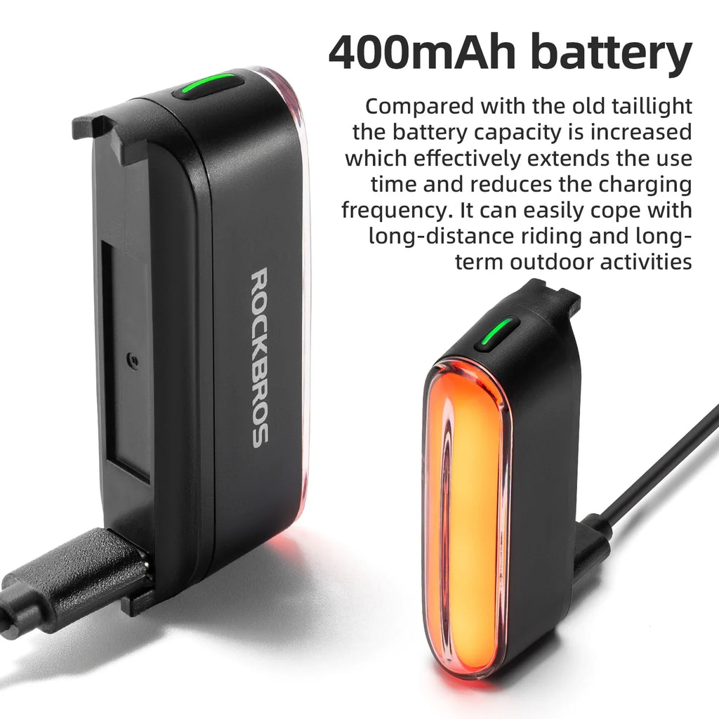 ROCKBROS 7-Mode Rechargeable Bike Tail Light with Smart Brake Sensor