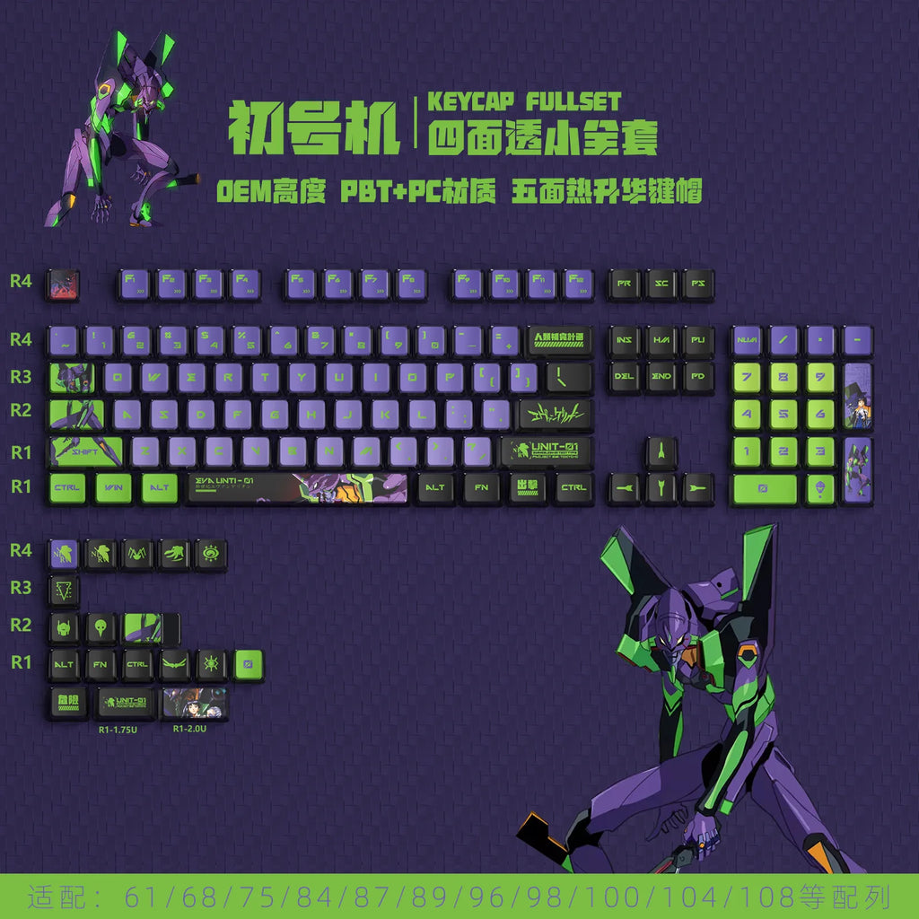 122-Key Customizable Pudding Keycaps for Mechanical Keyboards
