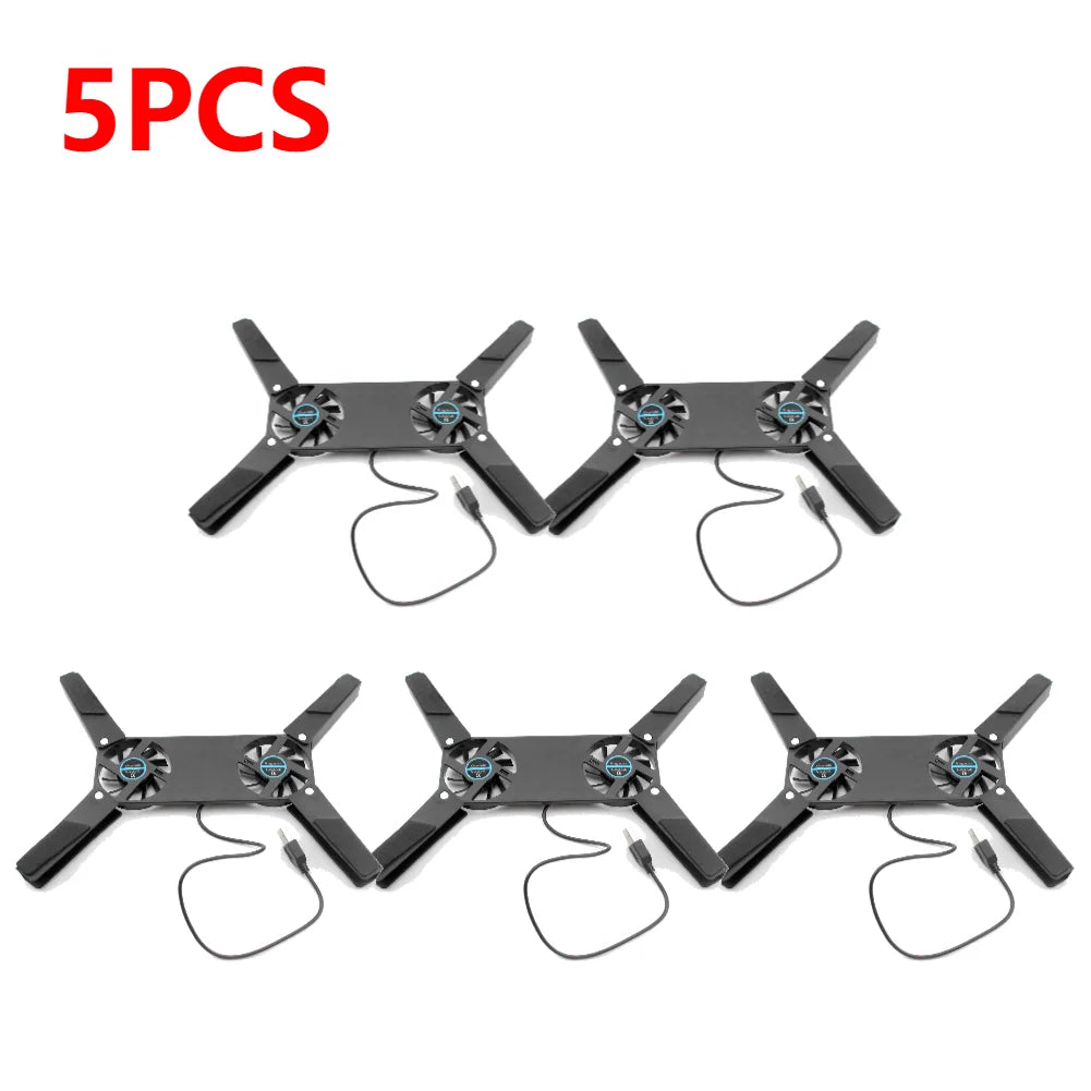 USB-Powered Laptop Cooling Pad with Dual Fans - Portable & Foldable