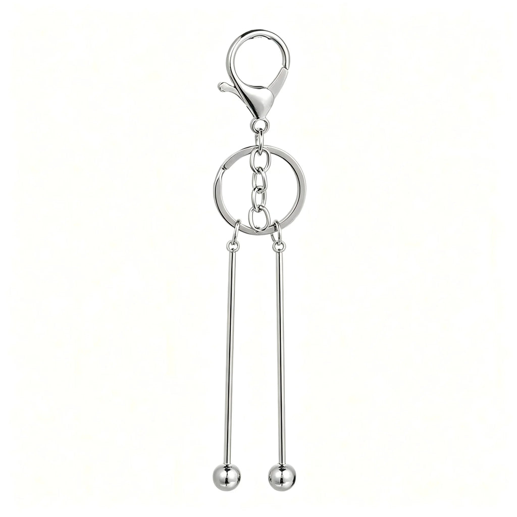 DIY Double Beadable Key Rods - 5/8/18 Pcs Stainless Steel Keychain Accessories