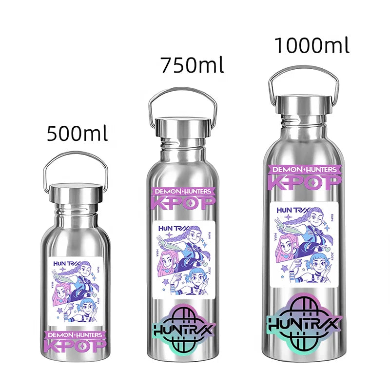 KPop Style Stainless Steel Water Bottle - 500/750/1000ML