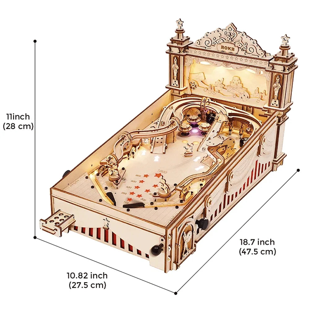 Robotime 3D Wooden Pinball Game - Fun Assembly for All Ages