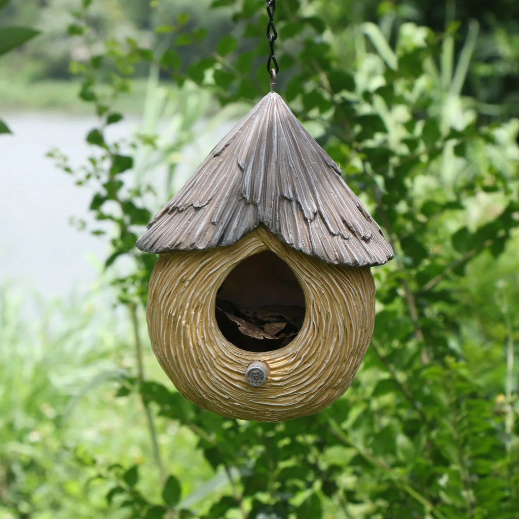 Cozy Whimsical Bird Nest Hanging Ornament for Garden Decor