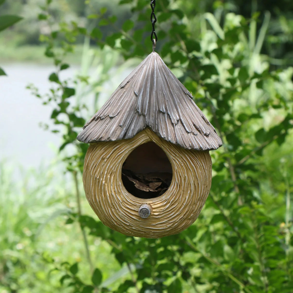 Cozy Whimsical Bird Nest Hanging Ornament for Garden Decor