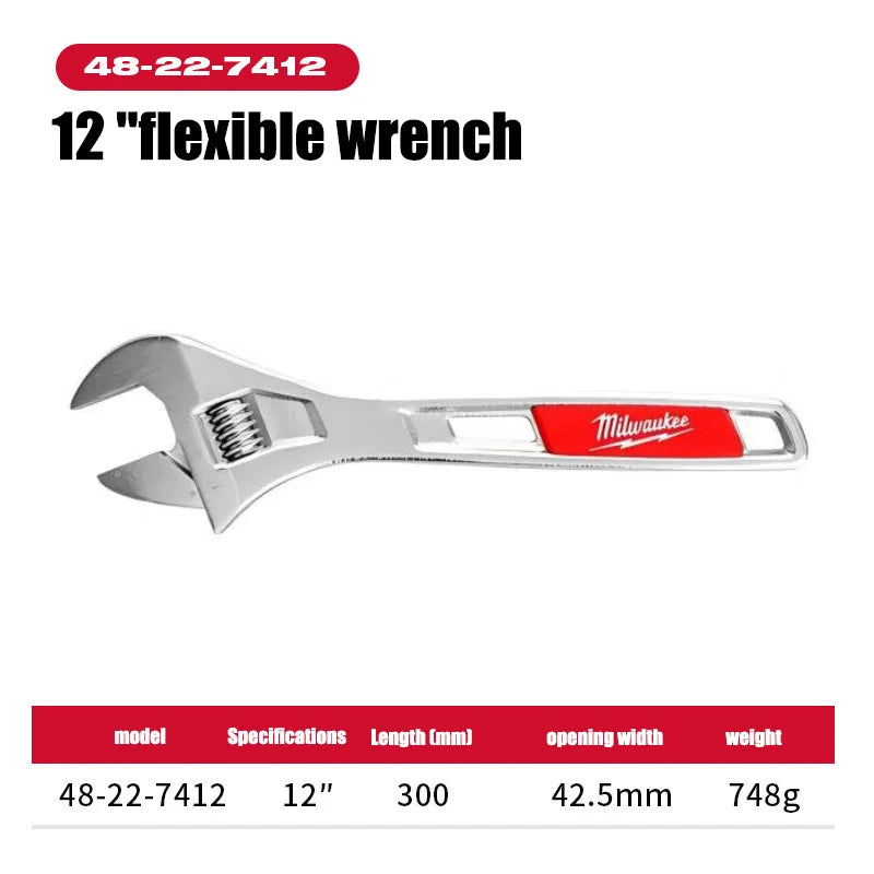 Milwaukee Adjustable Wrench - 6" to 15" | Durable & Ergonomic Design