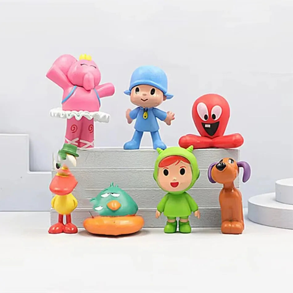 7Pc Pocoyo Animal Toy Set - Cute PVC Cartoon Figures