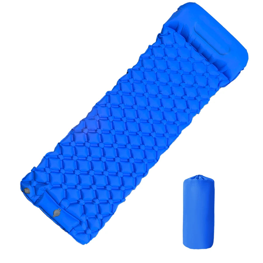 Ultralight Inflatable Camping Mattress with Built-In Pump & Pillows