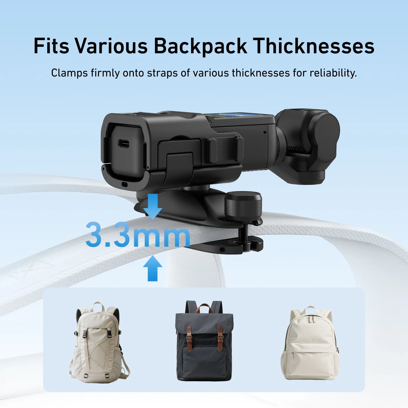 TELESIN Quick-Release Backpack Mount for DJI Pocket 3 - Ultimate Vlogging Tool