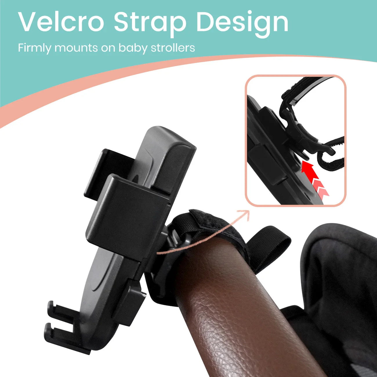 Universal Stroller Phone Holder - Easy One-Hand Operation & 360° Rotation
