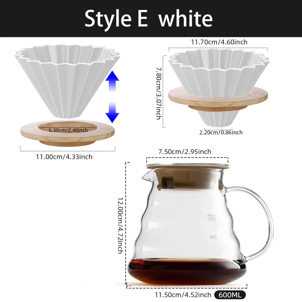 MYVIT Reusable 600ml Coffee Filter Cup Set - Hand Brew Perfection
