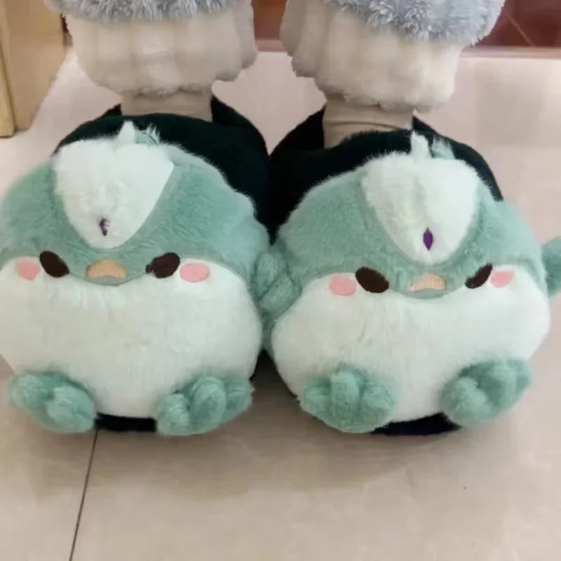 Cozy Genshin Impact Plush Slippers for Anime Fans - Scaramouche & Xiao