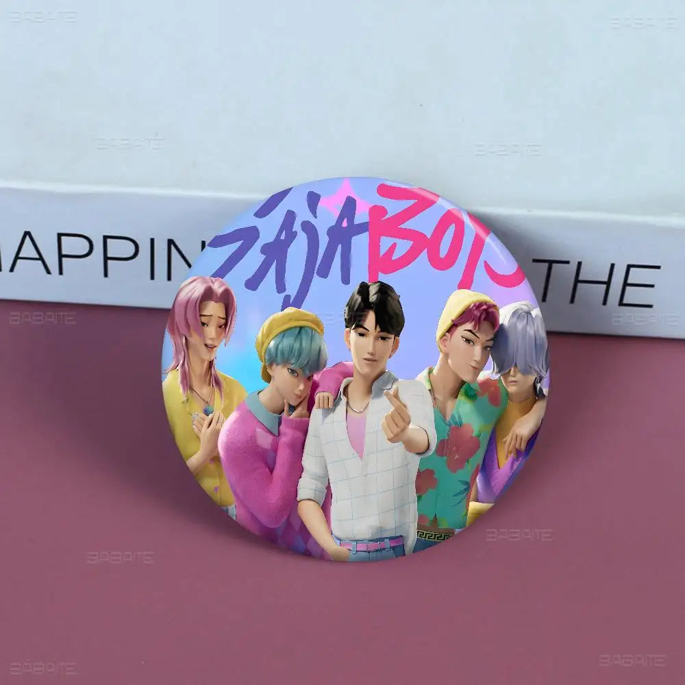 K-Pop Demon Hunters Anime Pin Button | Cute Cartoon Brooch Jewelry