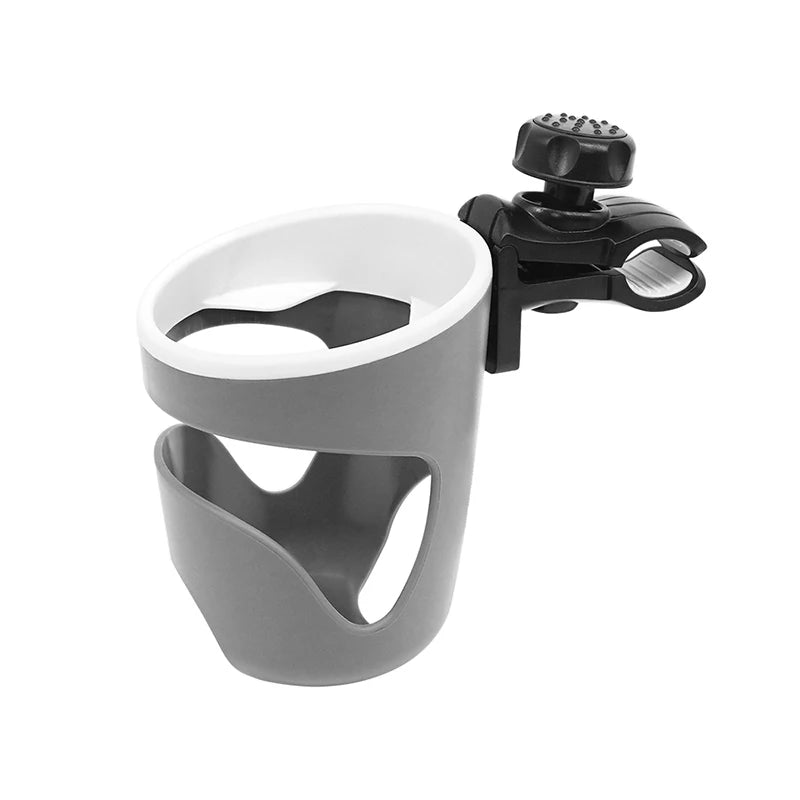 Adjustable Stroller Cup Holder with Clip & Phone Holder - 360° Rotating