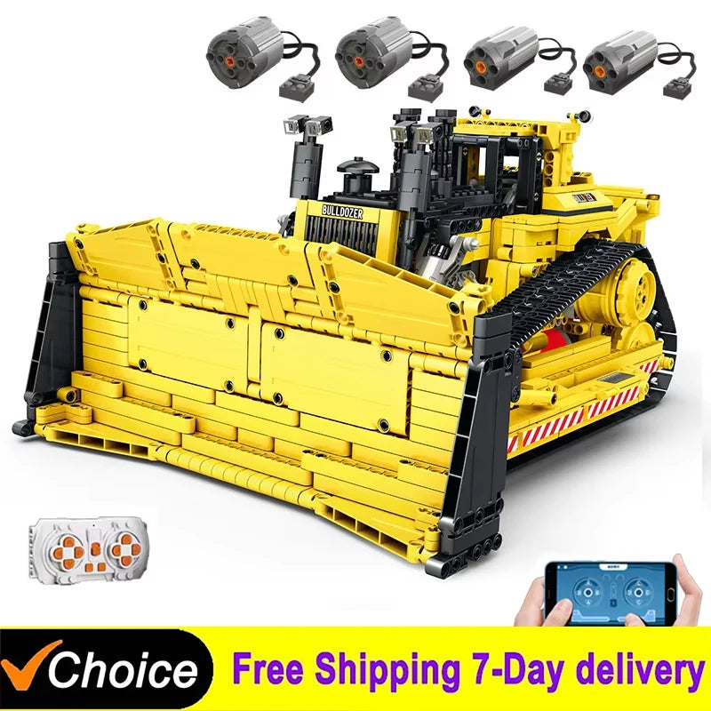 Remote Control D11 Bulldozer Building Blocks for Creative Play