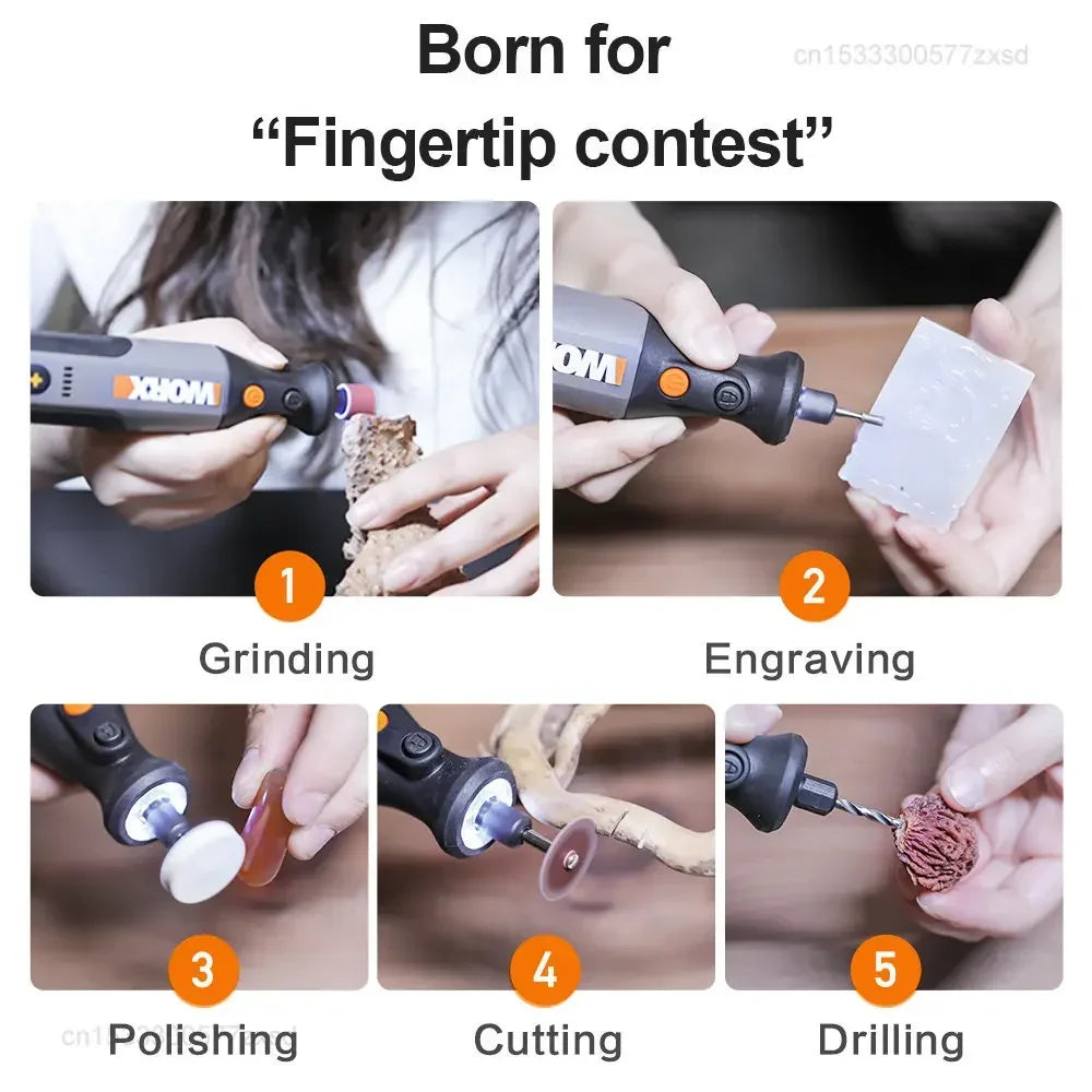 Worx Mini Rotary Tool 8V - Cordless Engraving & Grinding Power Tool